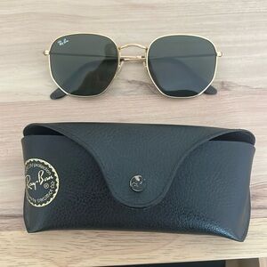 Ray Ban Gold Rimmed Sunglasses